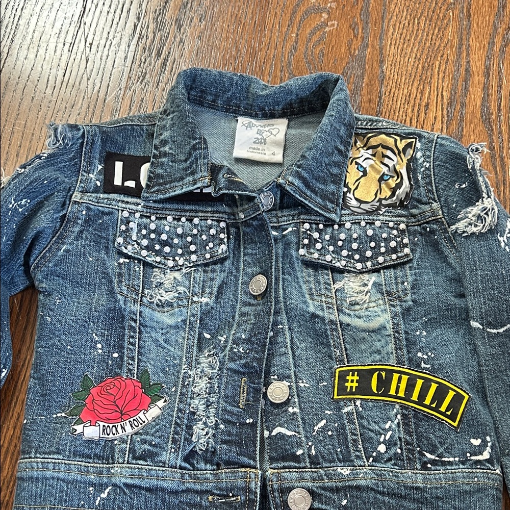 Wildfox Blue Jean Jacket with Patches